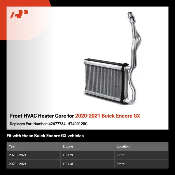 Front HVAC Heater Core for 2020-2021 Buick Encore GX