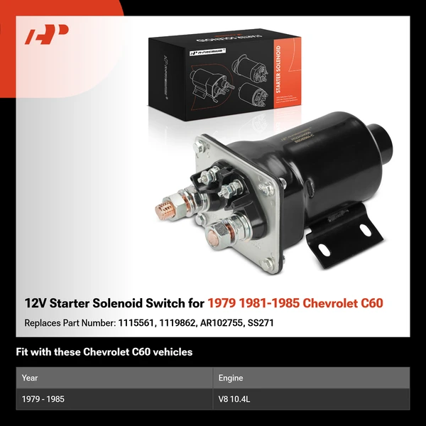 12V Starter Solenoid Switch for 1979 1981-1985 Chevrolet C60