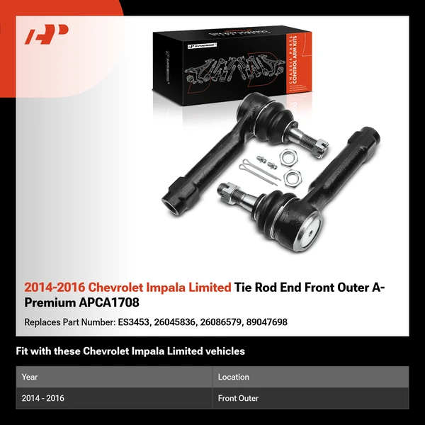 2014-2016 Chevrolet Impala Limited Tie Rod End Front Outer A-Premium APCA1708