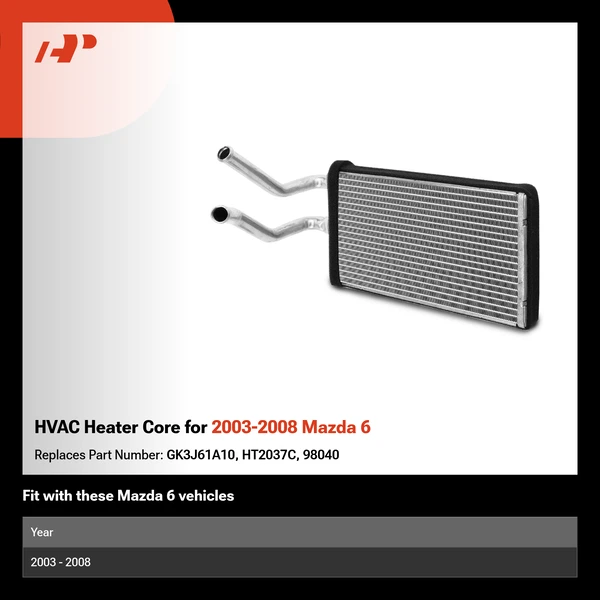 HVAC Heater Core for 2003-2008 Mazda 6