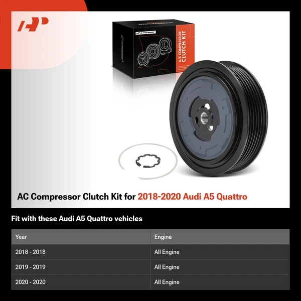 AC Compressor Clutch Kit for 2018-2020 Audi A5 Quattro