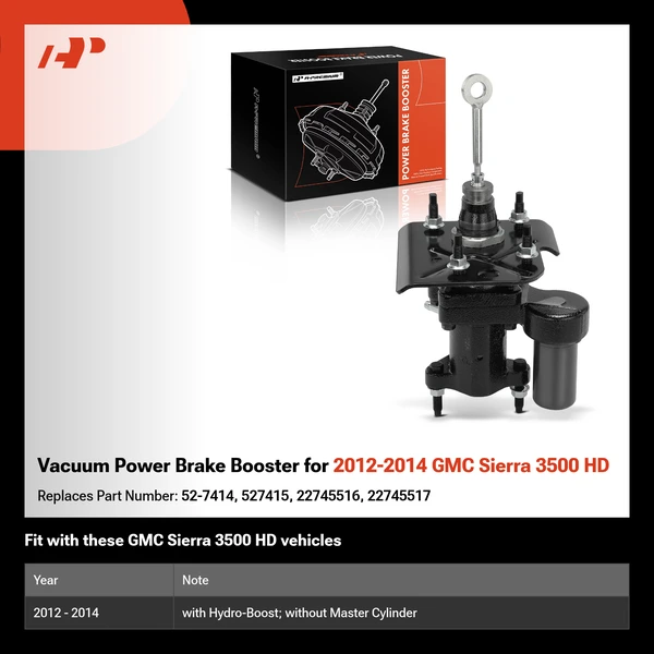 Vacuum Power Brake Booster for 2012-2014 GMC Sierra 3500 HD