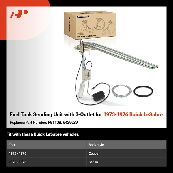 Fuel Tank Sending Unit with 3-Outlet for 1973-1976 Buick LeSabre