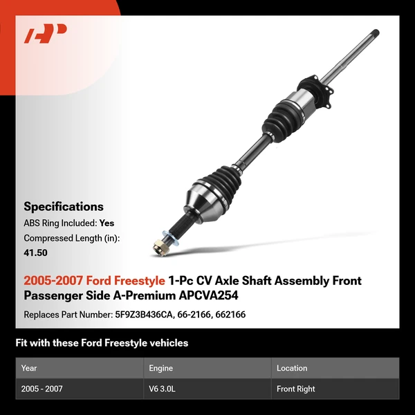 2005-2007 Ford Freestyle 1-Pc CV Axle Shaft Assembly Front Passenger Side A-Premium APCVA254