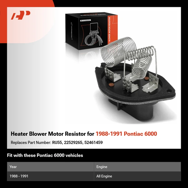 Heater Blower Motor Resistor for 1988-1991 Pontiac 6000