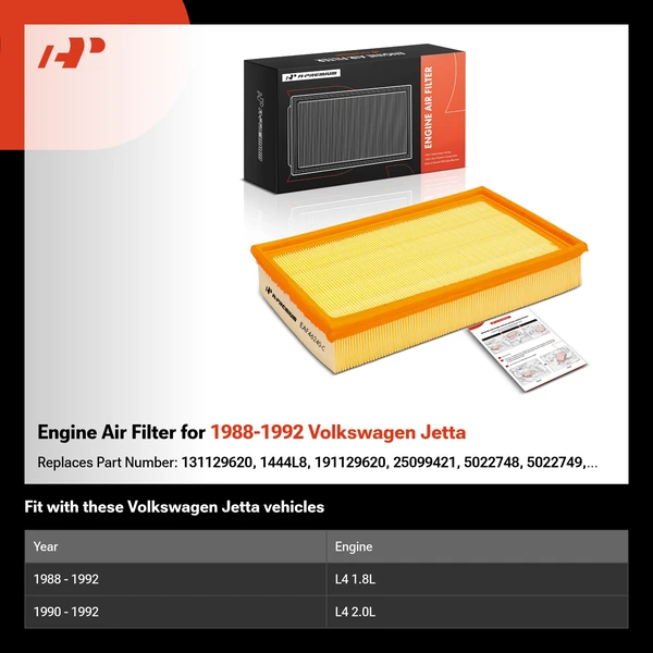 Engine Air Filter for 1988-1992 Volkswagen Jetta