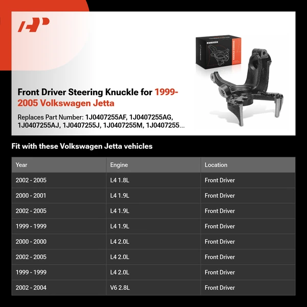 Front Driver Steering Knuckle for 1999-2005 Volkswagen Jetta