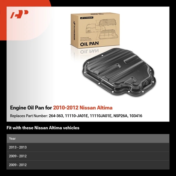 Engine Oil Pan for 2010-2012 Nissan Altima