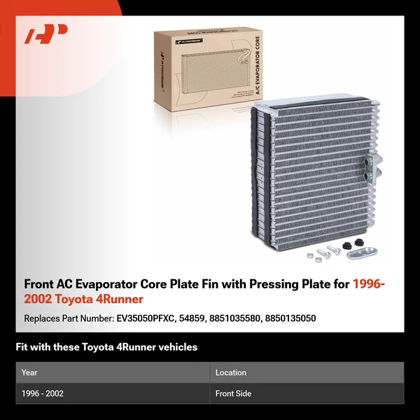 Front AC Evaporator Core Plate Fin with Pressing Plate for 1996-2002 Toyota 4Runner