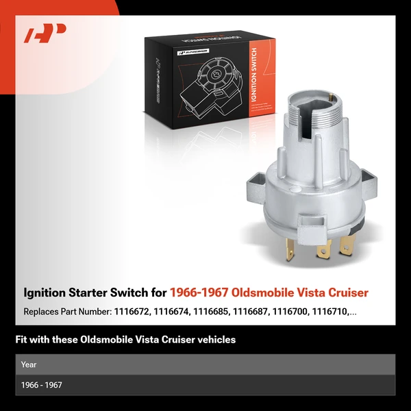 Ignition Starter Switch for 1966-1967 Oldsmobile Vista Cruiser