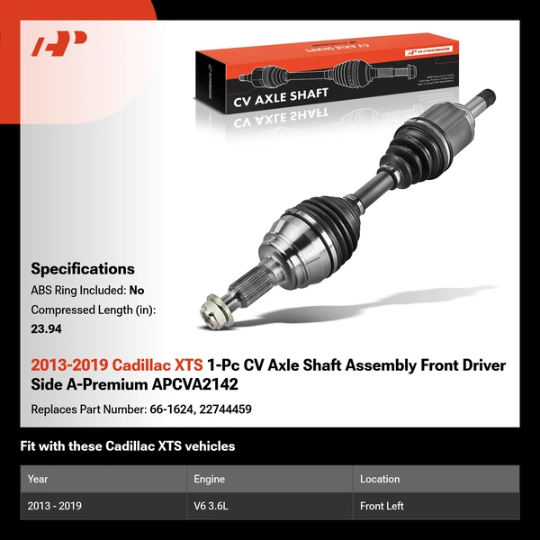 2013-2019 Cadillac XTS 1-Pc CV Axle Shaft Assembly Front Driver Side A-Premium APCVA2142
