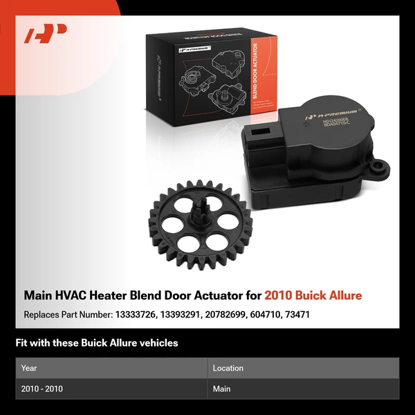Main HVAC Heater Blend Door Actuator for 2010 Buick Allure