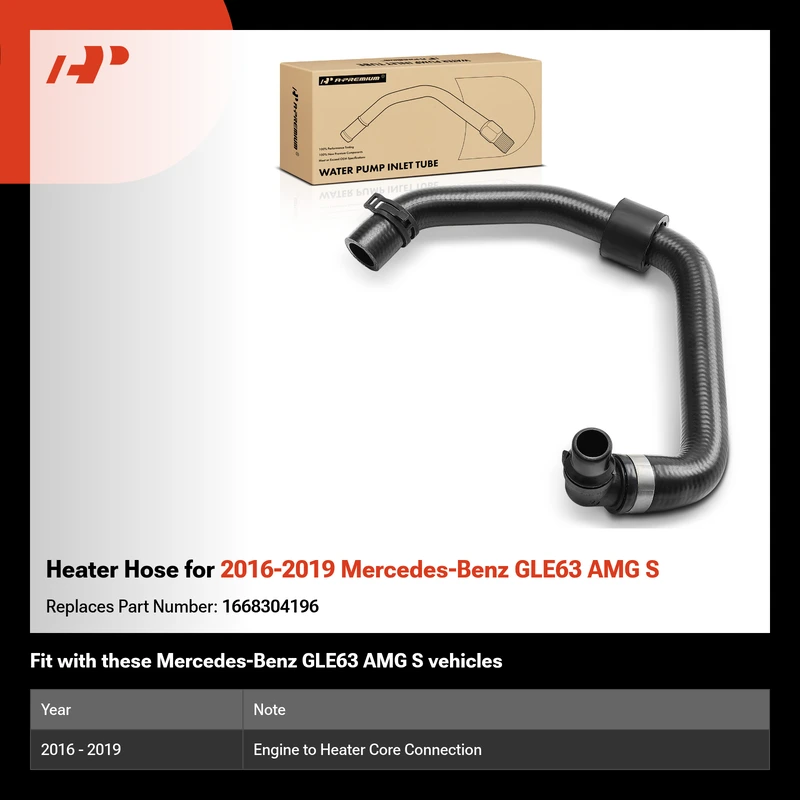 Heater Hose for 2016-2019 Mercedes-Benz GLE63 AMG S