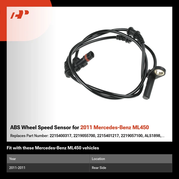 ABS Wheel Speed Sensor for 2011 Mercedes-Benz ML450