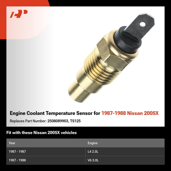 Engine Coolant Temperature Sensor for 1987-1988 Nissan 200SX