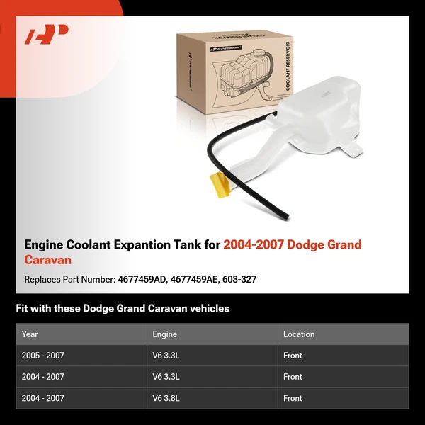 Engine Coolant Expantion Tank for 2004-2007 Dodge Grand Caravan