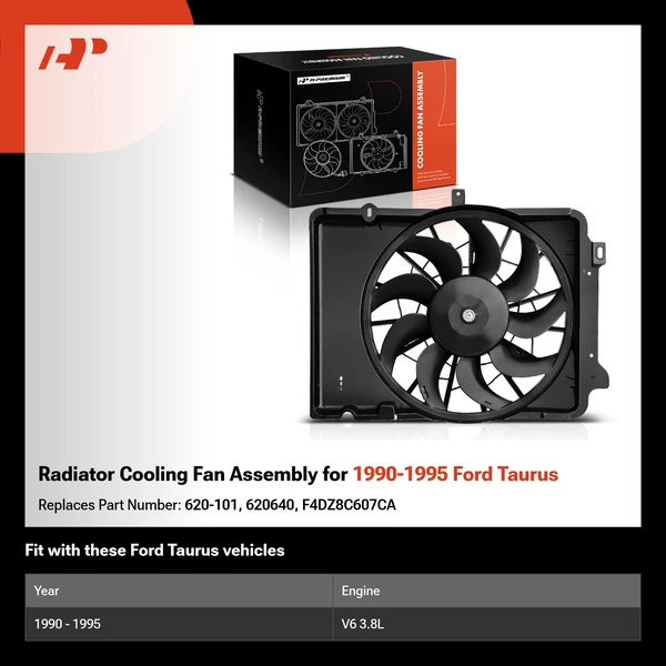 Radiator Cooling Fan Assembly for 1990-1995 Ford Taurus