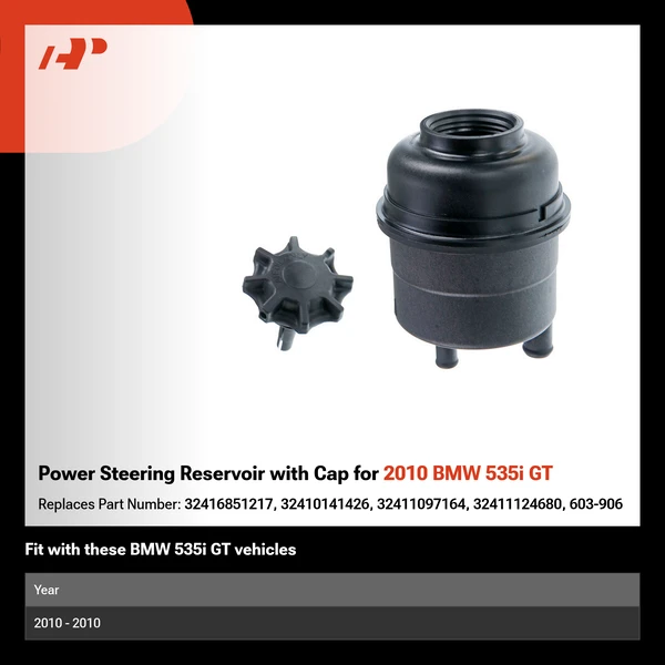 Power Steering Reservoir with Cap for 2010 BMW 535i GT