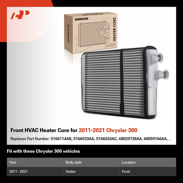 Front HVAC Heater Core for 2011-2021 Chrysler 300