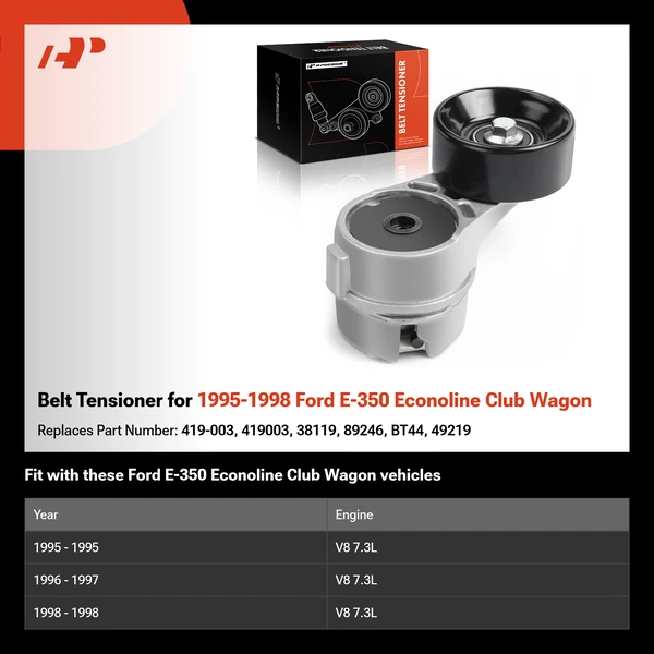 Belt Tensioner for 1995-1998 Ford E-350 Econoline Club Wagon