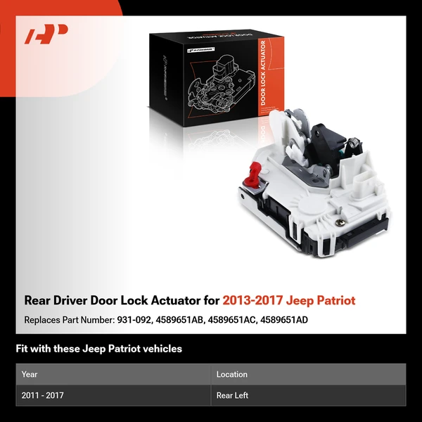 Rear Driver Door Lock Actuator for 2013-2017 Jeep Patriot