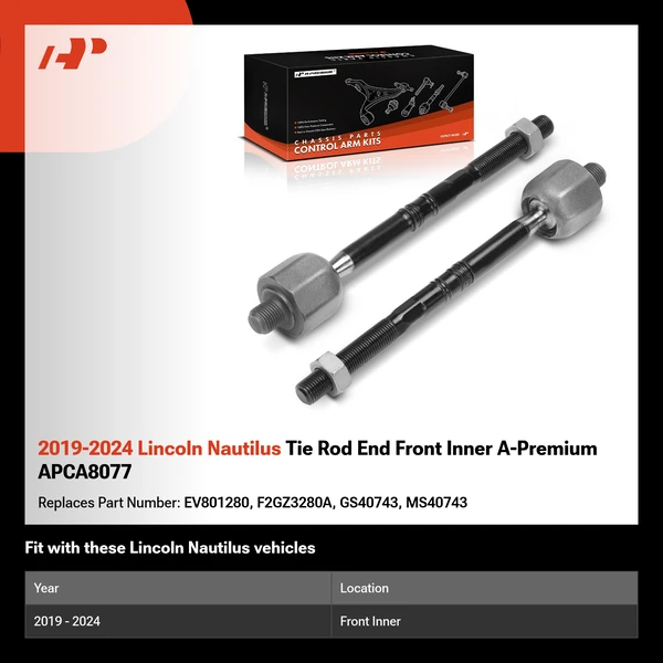 2019-2024 Lincoln Nautilus Tie Rod End Front Inner A-Premium APCA8077