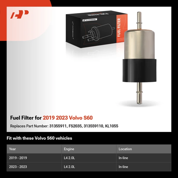 Fuel Filter for 2019 2023 Volvo S60