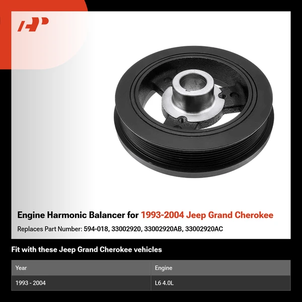 Engine Harmonic Balancer for 1993-2004 Jeep Grand Cherokee