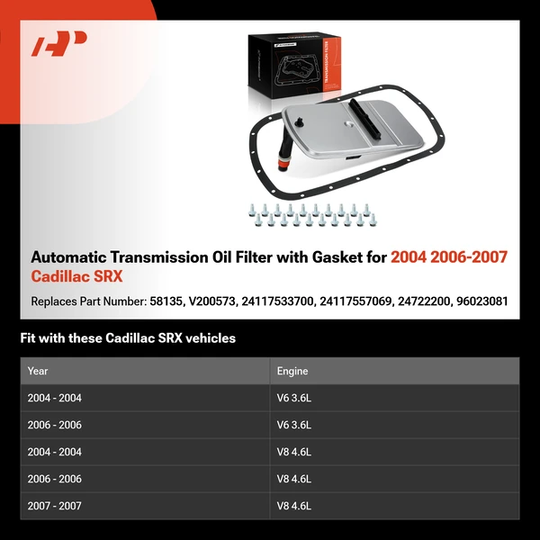 Automatic Transmission Oil Filter with Gasket for 2004 2006-2007 Cadillac SRX