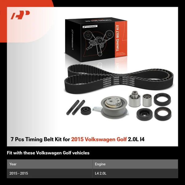 7 Pcs Timing Belt Kit for 2015 Volkswagen Golf 2.0L l4