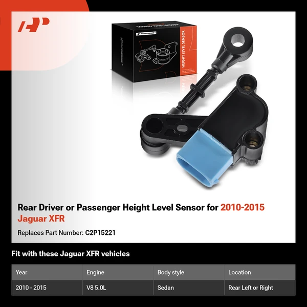 Rear Driver or Passenger Height Level Sensor for 2010-2015 Jaguar XFR