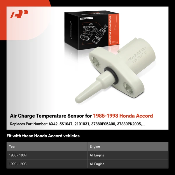 Air Charge Temperature Sensor for 1985-1993 Honda Accord