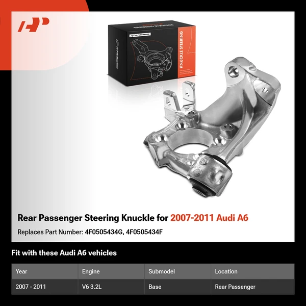 Rear Passenger Steering Knuckle for 2007-2011 Audi A6