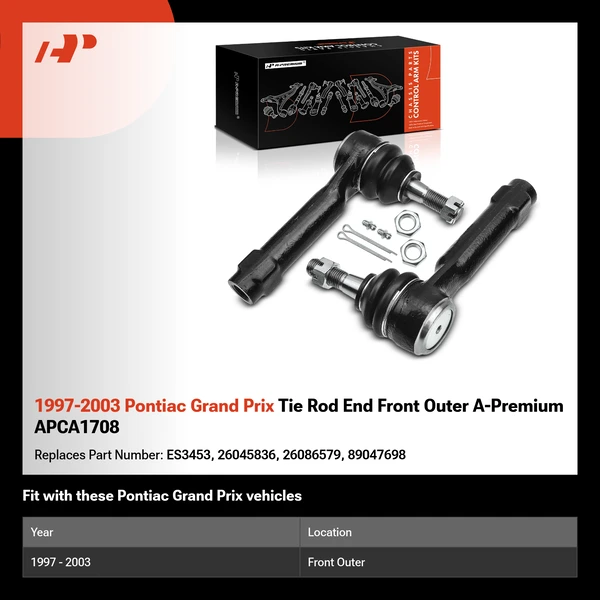 1997-2003 Pontiac Grand Prix Tie Rod End Front Outer A-Premium APCA1708