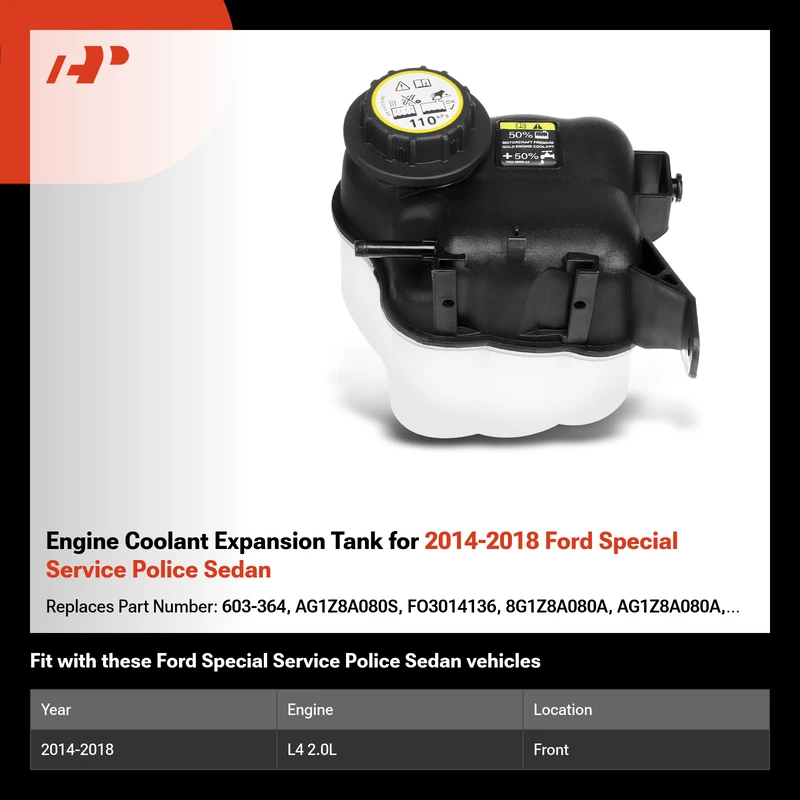 Engine Coolant Expansion Tank for 2014-2018 Ford Special Service Police Sedan