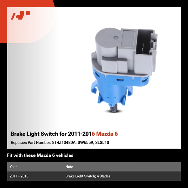 Brake Light Switch for 2011-2016 Mazda 6