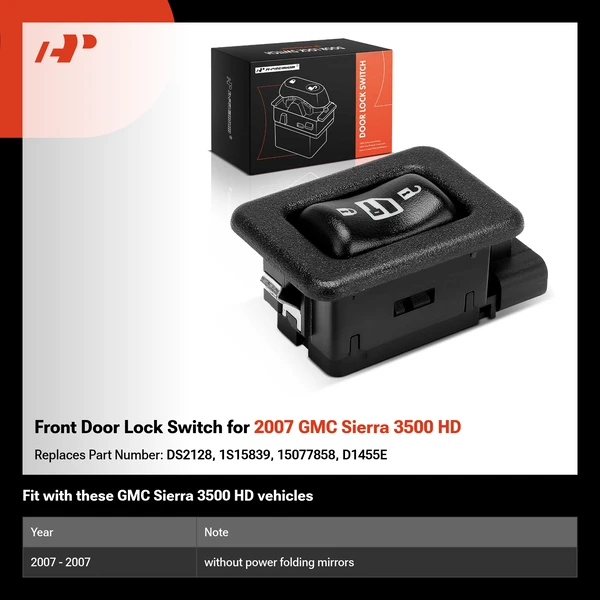 Front Door Lock Switch for 2007 GMC Sierra 3500 HD