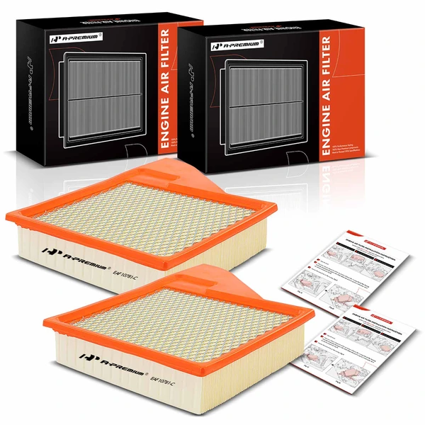 2 Pcs Engine Air Filter for Ford Mustang 2010-2014 4.6L 3.7L 5.0L