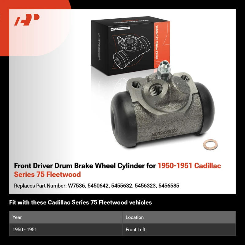 Front Driver Drum Brake Wheel Cylinder for 1950-1951 Cadillac Series 75 Fleetwood