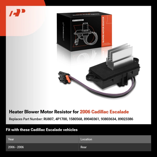 Heater Blower Motor Resistor for 2006 Cadillac Escalade