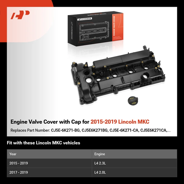 Engine Valve Cover with Cap for 2015-2019 Lincoln MKC