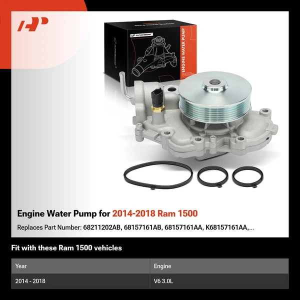 Engine Water Pump for 2014-2018 Ram 1500