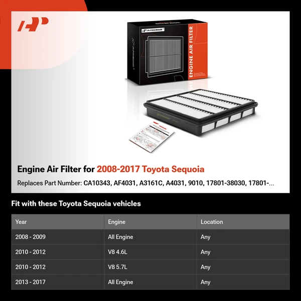 Engine Air Filter for 2008-2017 Toyota Sequoia