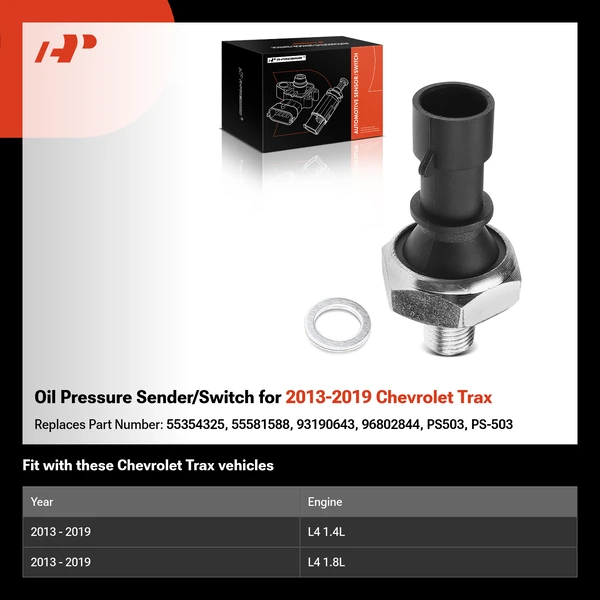 Oil Pressure Sender/Switch for 2013-2019 Chevrolet Trax