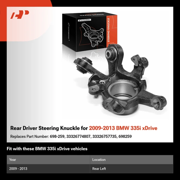 Rear Driver Steering Knuckle for 2009-2013 BMW 335i xDrive