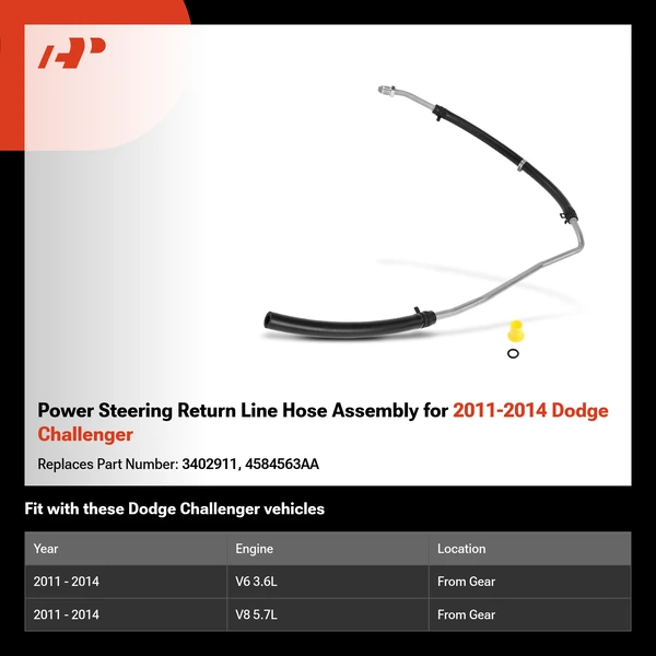 Power Steering Return Line Hose Assembly for 2011-2014 Dodge Challenger