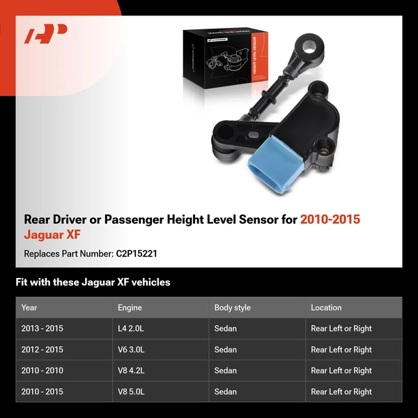 Rear Driver or Passenger Height Level Sensor for 2010-2015 Jaguar XF
