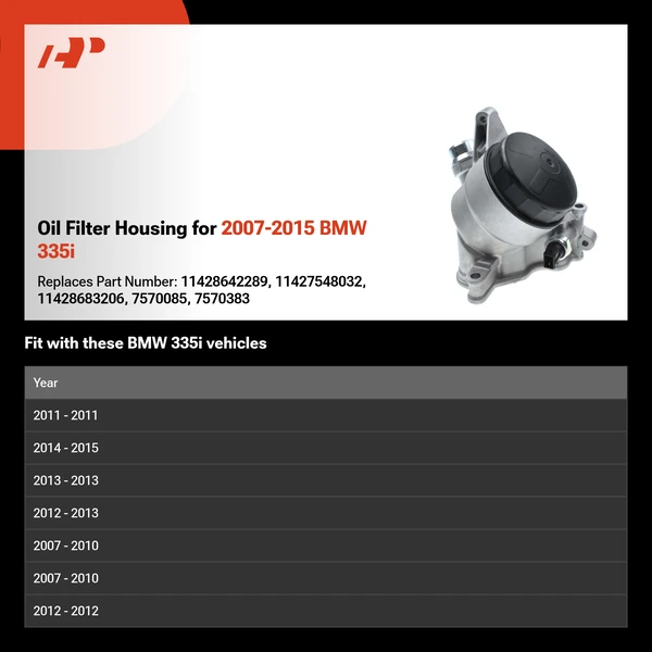 Oil Filter Housing for 2007-2015 BMW 335i
