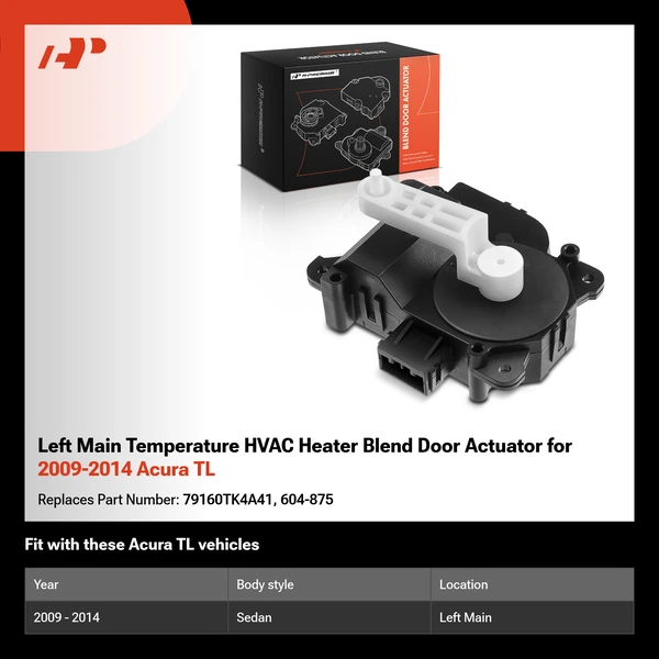Left Main Temperature HVAC Heater Blend Door Actuator for 2009-2014 Acura TL