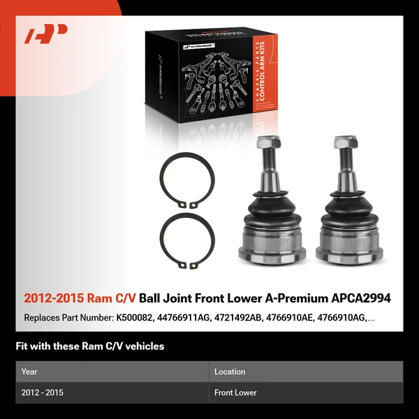 2012-2015 Ram C/V Ball Joint Front Lower A-Premium APCA2994